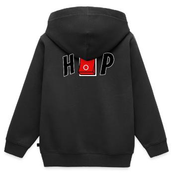 Hip Hop - Kinder Premium Organic Zip Hoodie - Schwarz - Hinten - AI Model Kid Male (0cm)