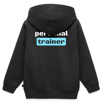 Personal Trainer Fitnesstrainer - Kinder Premium Organic Zip Hoodie - Schwarz - Hinten - AI Model Kid Male (0cm)