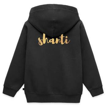 Shanti Gold Ruhe Yoga Friede om Namaste Buddhismus - Kinder Premium Organic Zip Hoodie - Schwarz - Hinten - AI Model Kid Male (0cm)