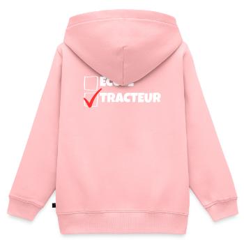 Little Farmer Humor Tractor Child - Kids Premium Organic Zip-up Hoodie - rose - Back - AI Model Kid Female (0cm)