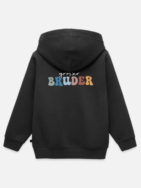 Großer Bruder - Kinder Premium Organic Zip Hoodie - Schwarz