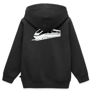 Train Silhouette - Kids Premium Organic Zip-up Hoodie - black - Back - AI Model Kid Male (0cm)