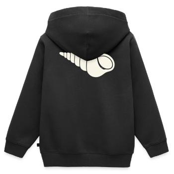Küstenspirale Muschelskizze - Kinder Premium Organic Zip Hoodie - Schwarz - Hinten - AI Model Kid Male (0cm)