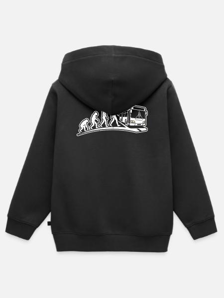 Evolution Zum Busfahrer Linienbus Beruf Spruch - Kinder Premium Organic Zip Hoodie - Schwarz