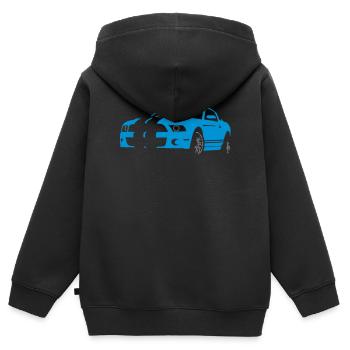 Sportwagen - Kinder Premium Organic Zip Hoodie - Schwarz - Hinten - AI Model Kid Male (0cm)