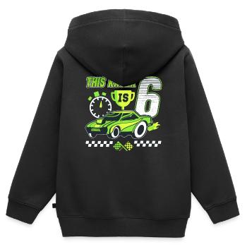 6. Geburtstag Rennfahrer 6 Jahre alt Rennwagen - Kinder Premium Organic Zip Hoodie - Schwarz - Hinten - AI Model Kid Male (0cm)
