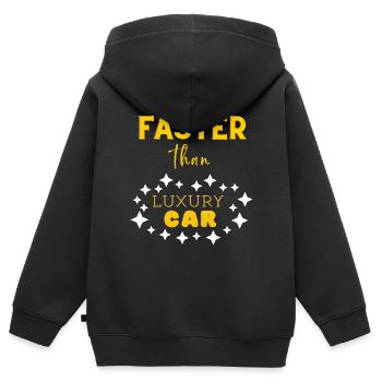 plus rapide que les voitures de luxe - Sweat Premium à capuche zippé enfant bio - noir - Dos - AI Model Kid Male (0cm)