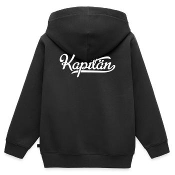 Kapitän - Kinder Premium Organic Zip Hoodie - Schwarz - Hinten - AI Model Kid Male (0cm)