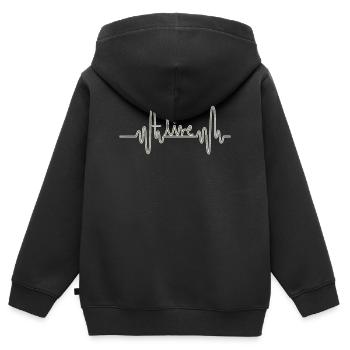 Vivant - Sweat Premium à capuche zippé enfant bio - noir - Dos - AI Model Kid Male (0cm)