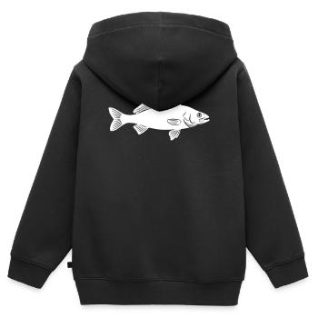 Stachelritter: Geheimnisvolles Zander-Statement - Kinder Premium Organic Zip Hoodie - Schwarz - Hinten - AI Model Kid Male (0cm)