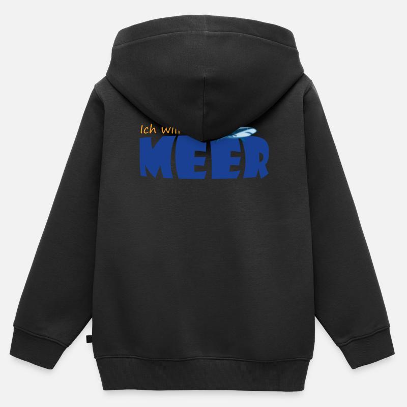 JE VEUX LA MER - Sweat Premium à capuche zippé enfant bio - noir