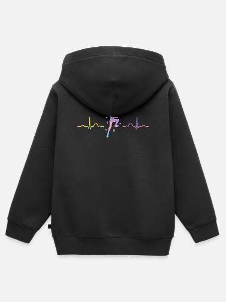 Boulderer Herzschlag Boulder Bouldern - Kinder Premium Organic Zip Hoodie - Schwarz