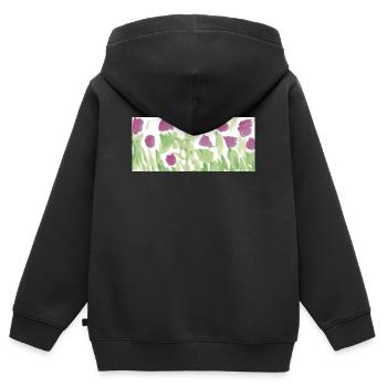 Life is a meadow of flowers - Kids Premium Organic Zip-up Hoodie - black - Back - AI Model Kid Male (0cm)