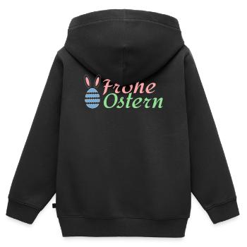 Frohe Ostern - Kinder Premium Organic Zip Hoodie - Schwarz - Hinten - AI Model Kid Male (0cm)