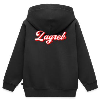 Zagreb Script Retro - Kids Premium Organic Zip-up Hoodie - black - Back - AI Model Kid Male (0cm)