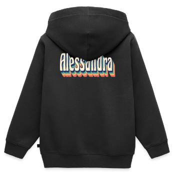 Alessandra T-Shirt Retro Vintage T-Shirt Geschenk - Kinder Premium Organic Zip Hoodie - Schwarz - Hinten - AI Model Kid Male (0cm)