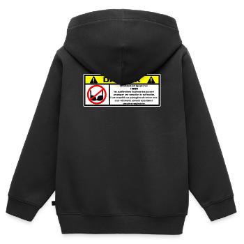 Gefahr Turbo - Kinder Premium Organic Zip Hoodie - Schwarz - Hinten - AI Model Kid Male (0cm)