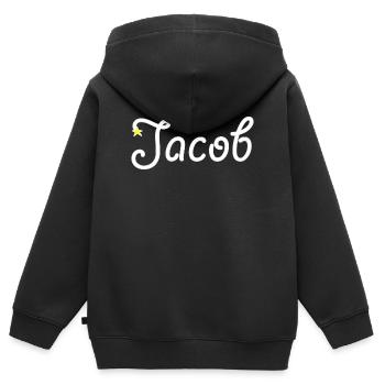 Jacob - Sweat Premium à capuche zippé enfant bio - noir - Dos - AI Model Kid Male (0cm)
