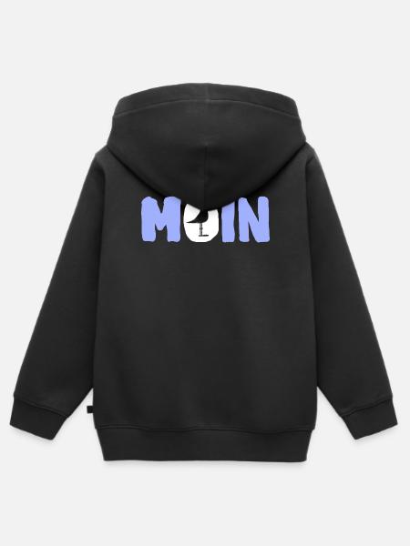 Moin mit die Möwe - Kinder Premium Organic Zip Hoodie - Schwarz