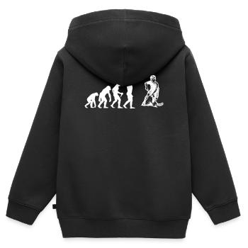 Einfach Floorball zeitloses Design - Kinder Premium Organic Zip Hoodie - Schwarz - Hinten - AI Model Kid Male (0cm)