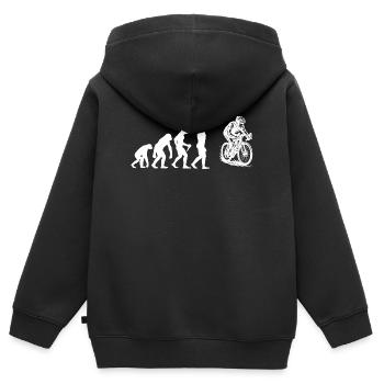 Motif de vélo de route avec une valeur de reconnaissance - Sweat Premium à capuche zippé enfant bio - noir - Dos - AI Model Kid Male (0cm)