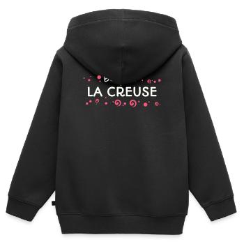 La Creuse Frankreich  - Kinder Premium Organic Zip Hoodie - Schwarz - Hinten - AI Model Kid Male (0cm)