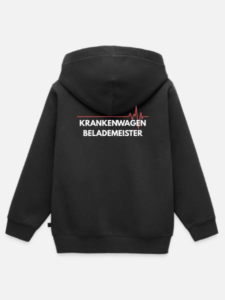Krankwagen Belademeister – Notfall Humor - Kinder Premium Organic Zip Hoodie - Schwarz