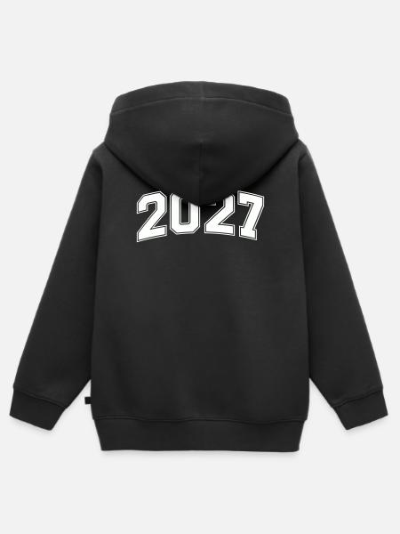 2027 Blockzahlen Retro - Kinder Premium Organic Zip Hoodie - Schwarz