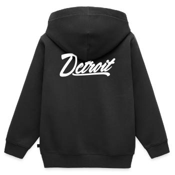 detroit shirt - Kinder Premium Organic Zip Hoodie - Schwarz - Hinten - AI Model Kid Male (0cm)