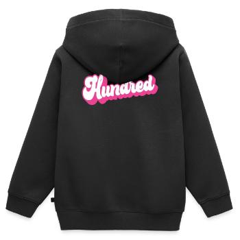 Cent femmes du 100e anniversaire de ses 100 ans - Sweat Premium à capuche zippé enfant bio - noir - Dos - AI Model Kid Male (0cm)