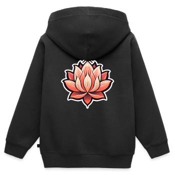 Lotus - Sweat Premium à capuche zippé enfant bio - noir - Dos - AI Model Kid Male (0cm)
