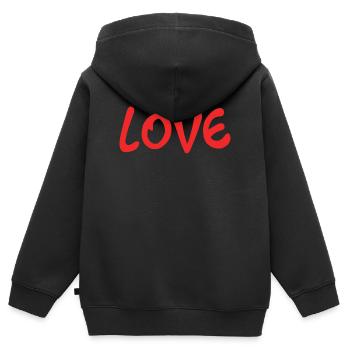 VALENTINSTAG. Junggesellinnenabschied. ICH LIEBE DICH. ICH LIEBE DICH. LIEBE - Kinder Premium Organic Zip Hoodie - Schwarz - Hinten - AI Model Kid Male (0cm)
