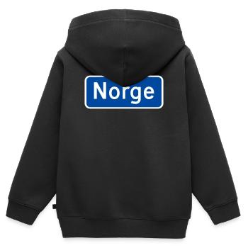 Norway - Kids Premium Organic Zip-up Hoodie - black - Back - AI Model Kid Male (0cm)