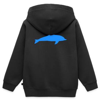 Delphin - Kinder Premium Organic Zip Hoodie - Schwarz - Hinten - AI Model Kid Male (0cm)