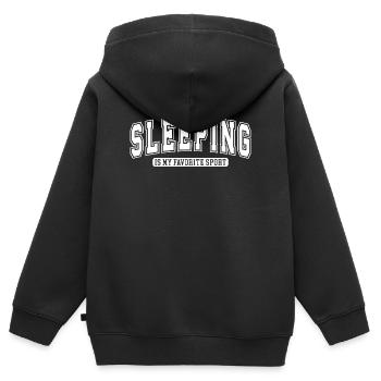 Le sommeil est mon sport préféré Amusant Humour, drôle - Sweat Premium à capuche zippé enfant bio - noir - Dos - AI Model Kid Male (0cm)