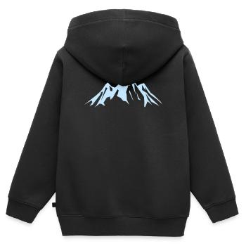 Bergsilhouette im Himmelblau - Kinder Premium Organic Zip Hoodie - Schwarz - Hinten - AI Model Kid Male (0cm)