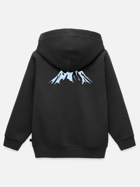 Bergsilhouette im Himmelblau - Kinder Premium Organic Zip Hoodie - Schwarz