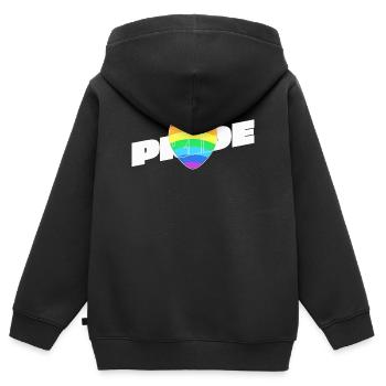 Pride Herz - Regenbogen Design - Kinder Premium Organic Zip Hoodie - Schwarz - Hinten - AI Model Kid Male (0cm)