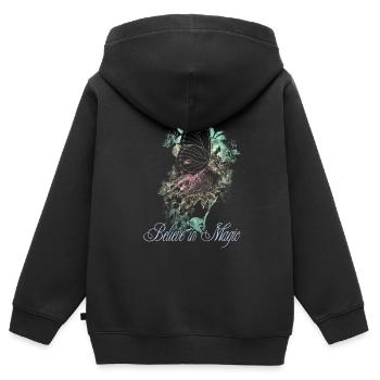T-Shirt Fee Believe in magic regenbogen pastell - Kinder Premium Organic Zip Hoodie - Schwarz - Hinten - AI Model Kid Male (0cm)