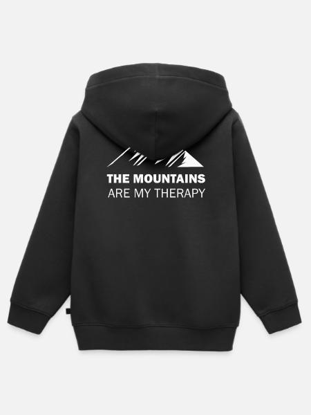 Montagne montagne - Sweat Premium à capuche zippé enfant bio - noir