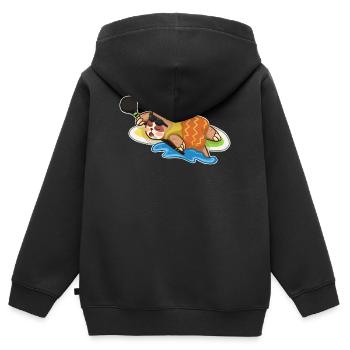 Stand Up Paddling Stand up Paddler Faultier - Kinder Premium Organic Zip Hoodie - Schwarz - Hinten - AI Model Kid Male (0cm)