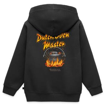 Maître de four hollandais - Sweat Premium à capuche zippé enfant bio - noir - Dos - AI Model Kid Male (0cm)