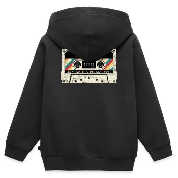 Jahrgang 1982 Kassette 40er Jahre - Kinder Premium Organic Zip Hoodie - Schwarz - Hinten - AI Model Kid Male (0cm)