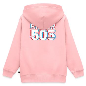 Error 503 Glitch - Kids Premium Organic Zip-up Hoodie - rose - Back - AI Model Kid Female (0cm)