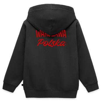 Warszawa Polska Retro Script - Kinder Premium Organic Zip Hoodie - Schwarz - Hinten - AI Model Kid Male (0cm)