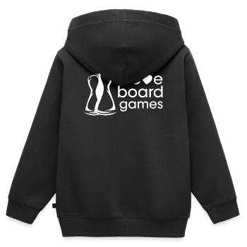 Spiele boardgames symbol Brettspiele Symbol Logo - Kinder Premium Organic Zip Hoodie - Schwarz - Hinten - AI Model Kid Male (0cm)
