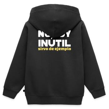 No Soy Inutil Servo de Ejemplo - Kinder Premium Organic Zip Hoodie - Schwarz - Hinten - AI Model Kid Male (0cm)