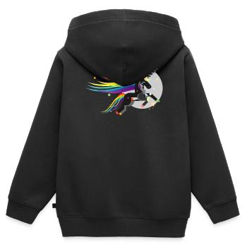 Schwarzes Einhorn – Mystisch und farbenfroh - Kinder Premium Organic Zip Hoodie - Schwarz - Hinten - AI Model Kid Male (0cm)