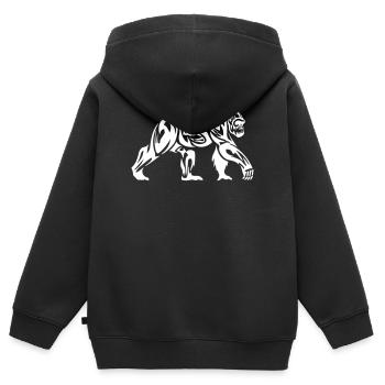 Gorilla Tribal - Kinder Premium Organic Zip Hoodie - Schwarz - Hinten - AI Model Kid Male (0cm)