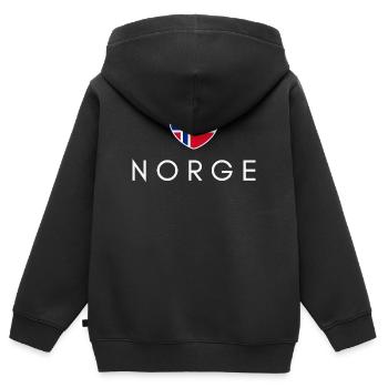 Herz mit norwegischer Flagge, norwegischer Stolz - Kinder Premium Organic Zip Hoodie - Schwarz - Hinten - AI Model Kid Male (0cm)